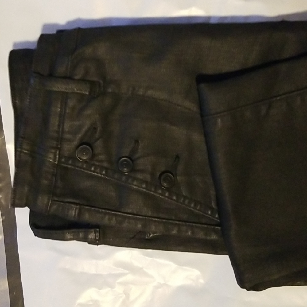 BLANK NYC The Bond mid black shimmer coated jeans.